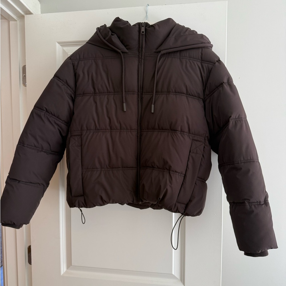 Zara Brown Short Water Repellent Wind Proof Hoodie puffer